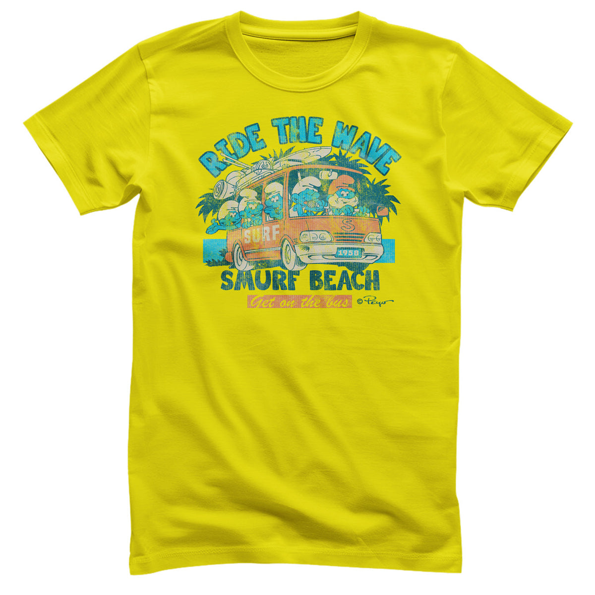 Les Schtroumpfs - Ride The Wave - Smurf Beach T-Shirt – T-shirt