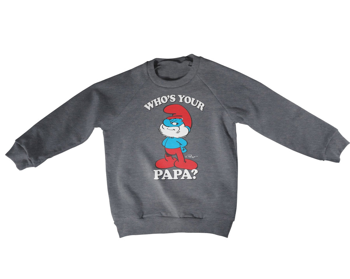 Les Schtroumpfs - Who's Your Papa? Kids Sweatshirt – Sweat enfant