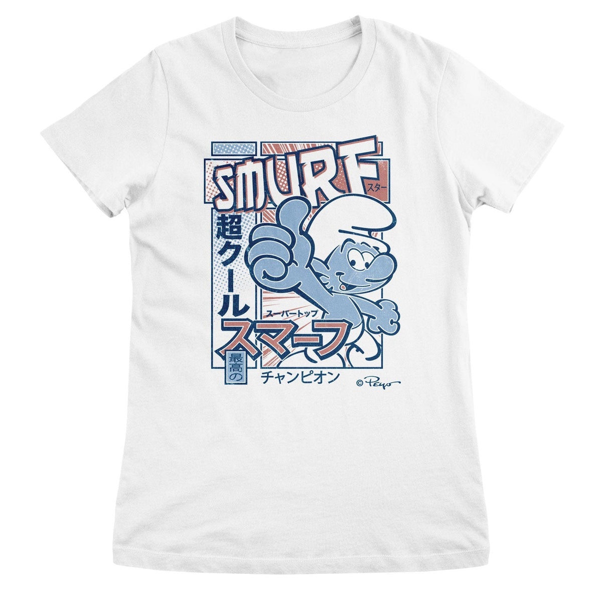 The Smurfs (Les Schtroumpfs) Japanese Poster Girly Tee – T-shirt femme