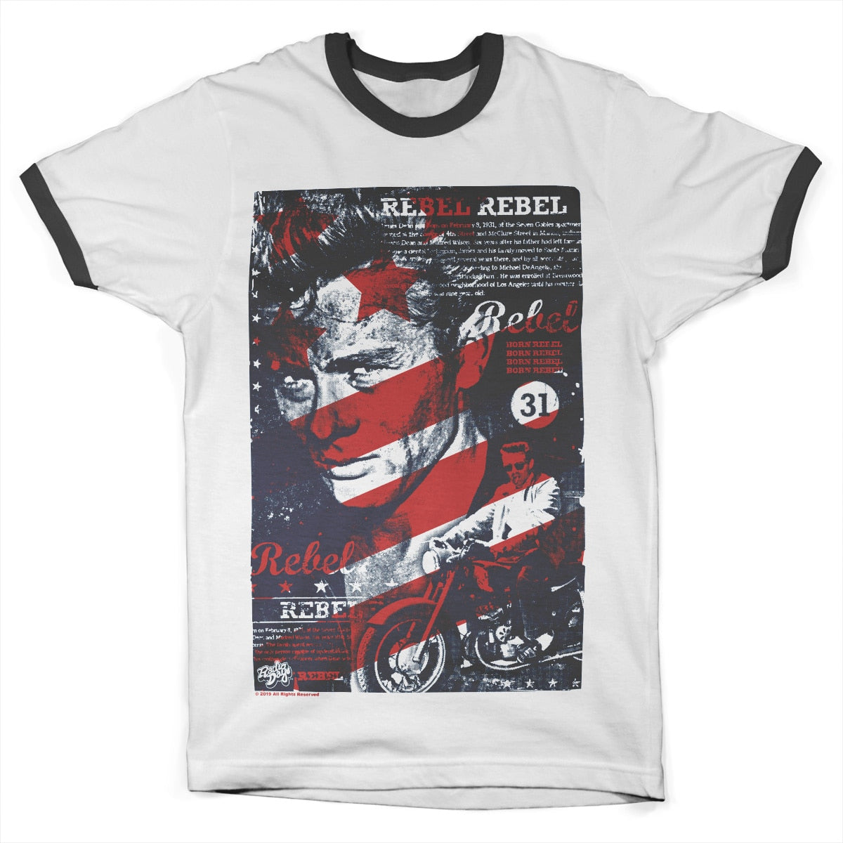James Dean - Washed Poster Ringer Tee – T-shirt ringer