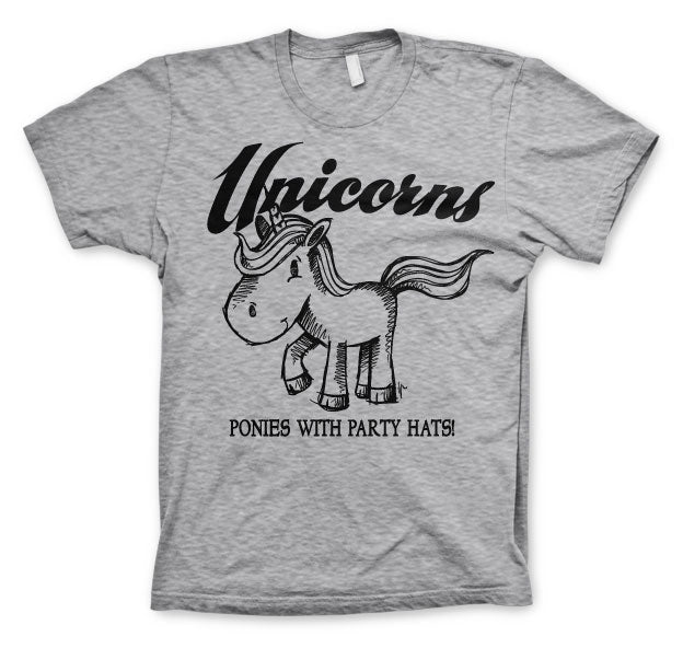 Unicorns - Ponies With Party Hats T-Shirt – T-shirt