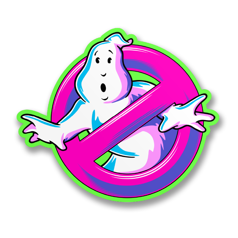 Ghostbusters (SOS Fantômes) Neon Logo Sticker – Sticker