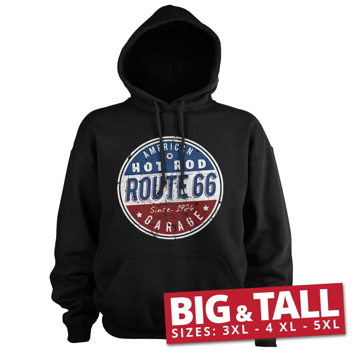 Route 66 - Hot Rod Garage Big & Tall Hoodie – Sweat à capuche grande taille