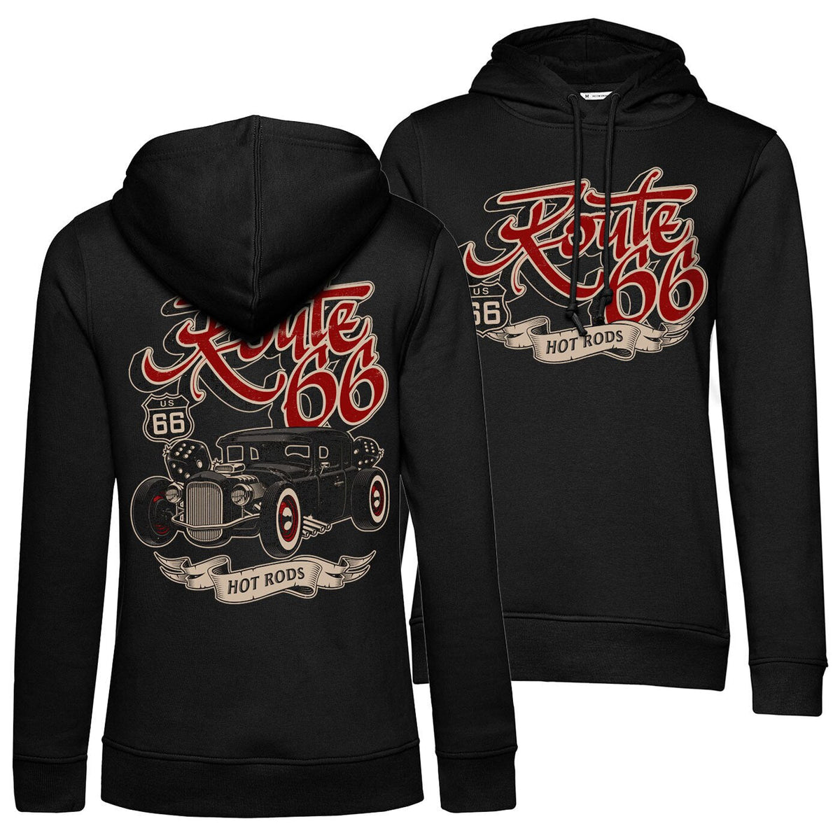 US 66 Hot Rods Girls Hoodie – Sweat à capuche femme