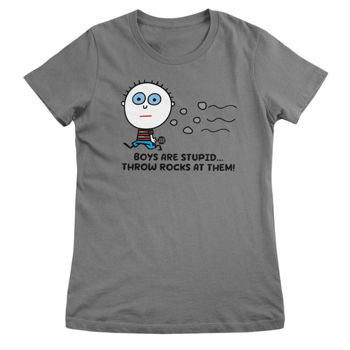 Boys Are Stupid - Throw Rocks At Them! - ToddArt Girly Tee – T-shirt femme