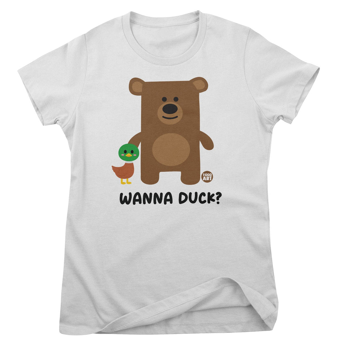 Wanna Duck - Don't Care Bear Girly Tee – T-shirt femme