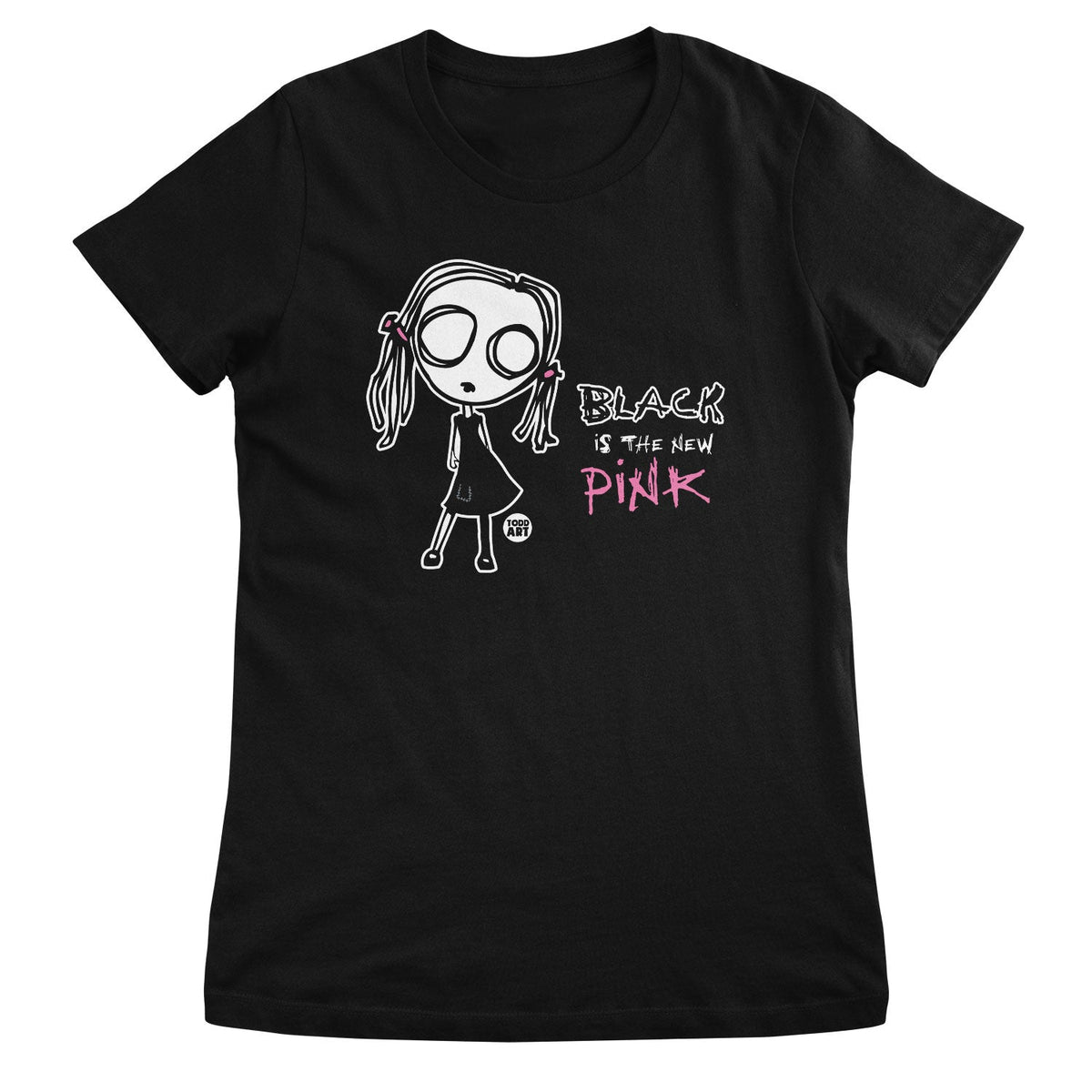 Black Is The New Pink - ToddArt Girly Tee – T-shirt femme