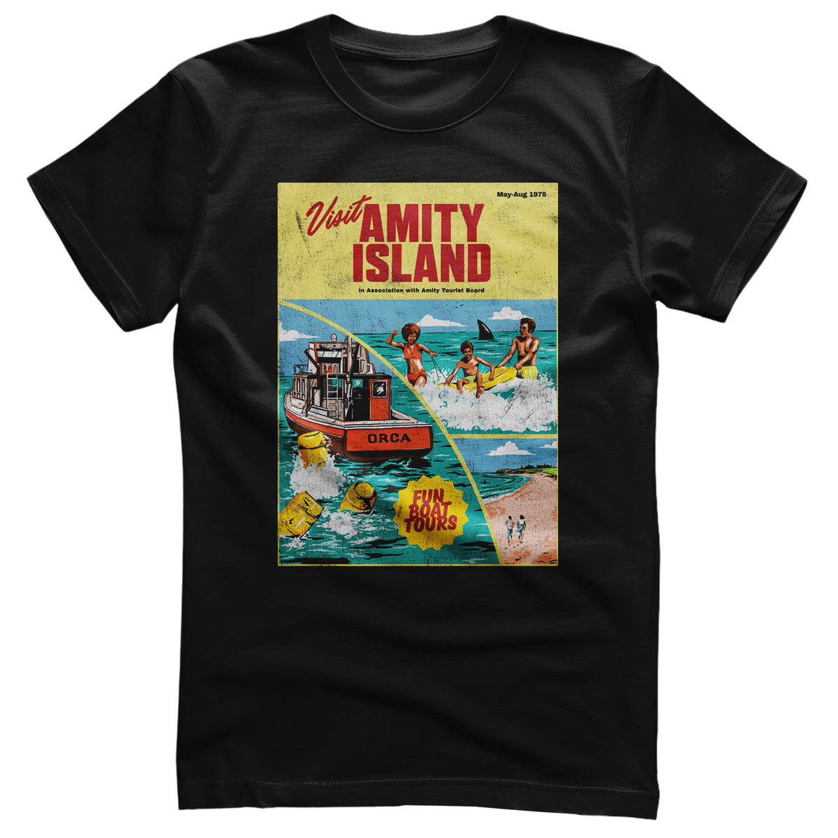 JAWS (Les Dents de la mer) - Visit Amity Island Retro T-Shirt – T-shirt