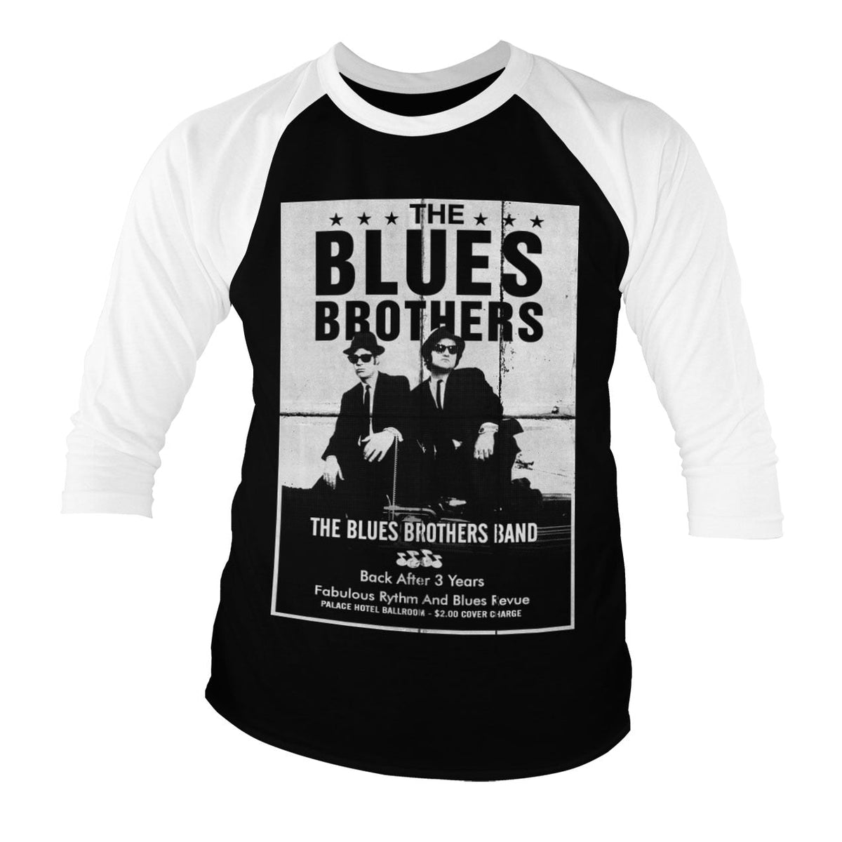 The Blues Brothers (Les Blues Brothers) Poster Baseball 3/4 Sleeve – T-shirt baseball manches 3/4