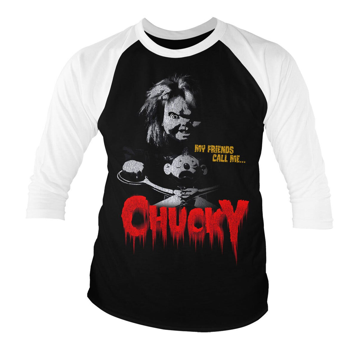 Call Me Chucky Baseball 3/4 Sleeve Tee – T-shirt baseball manches 3/4