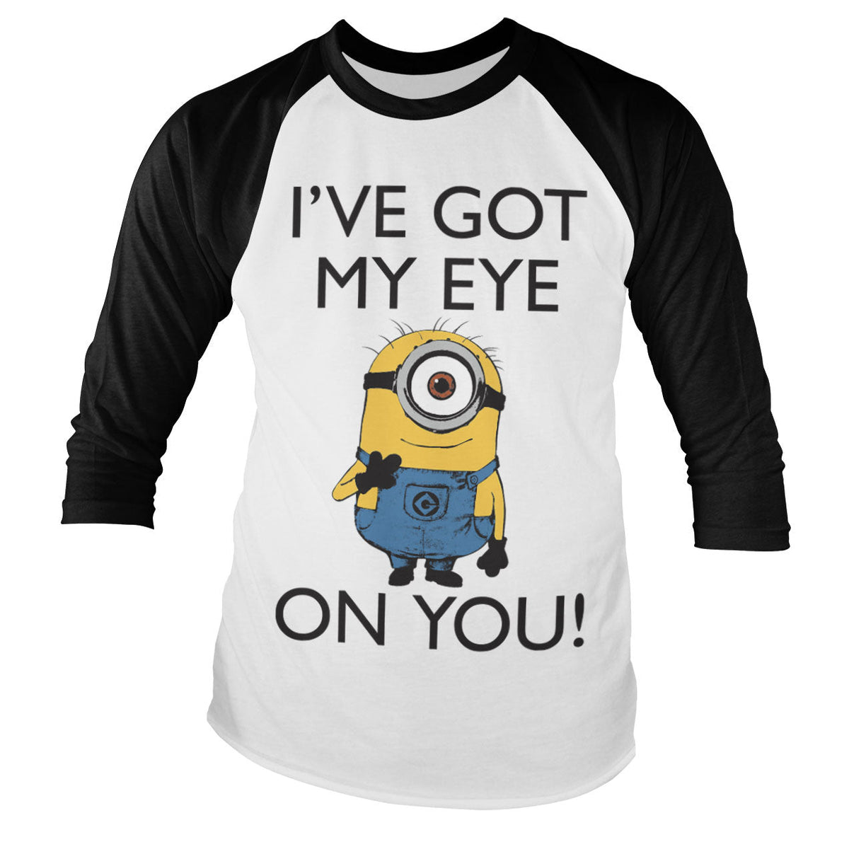 Minions (Les Minions) - I Got My Eye On You Baseball Long Sleeve Tee – T-shirt baseball manches longues