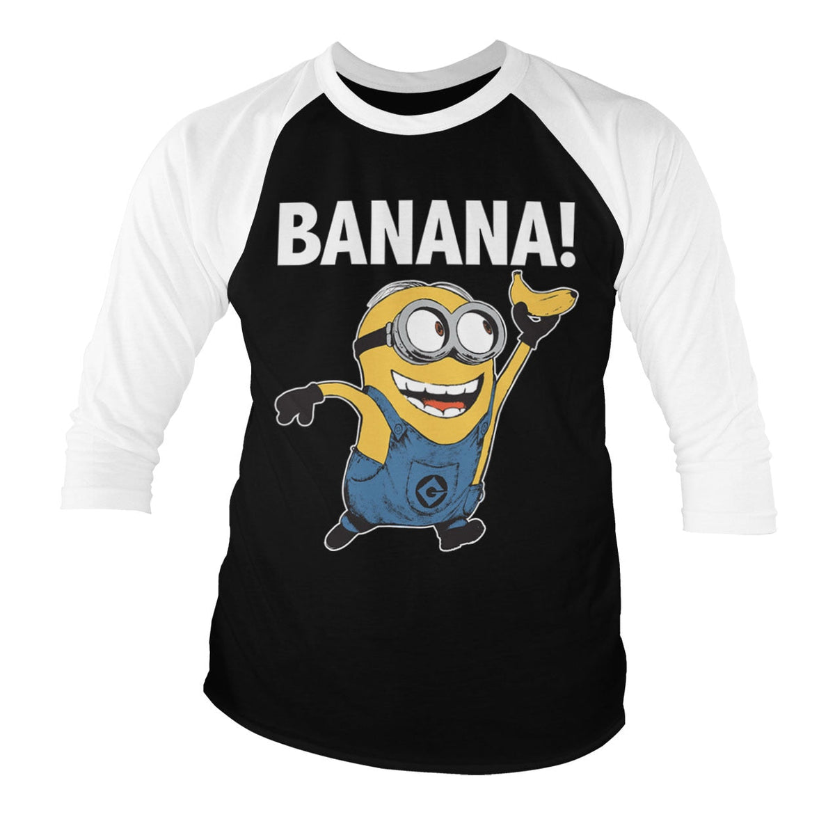Minions (Les Minions) - Banana! Baseball 3/4 Sleeve Tee – T-shirt baseball manches 3/4