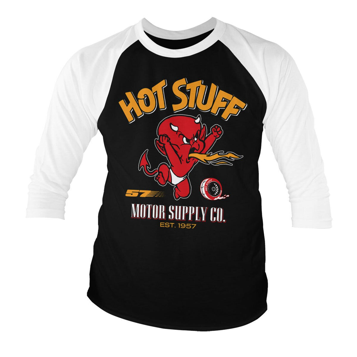 Hot Stuff - Motor Supply Co Baseball 3/4 Sleeve Tee – T-shirt baseball manches 3/4