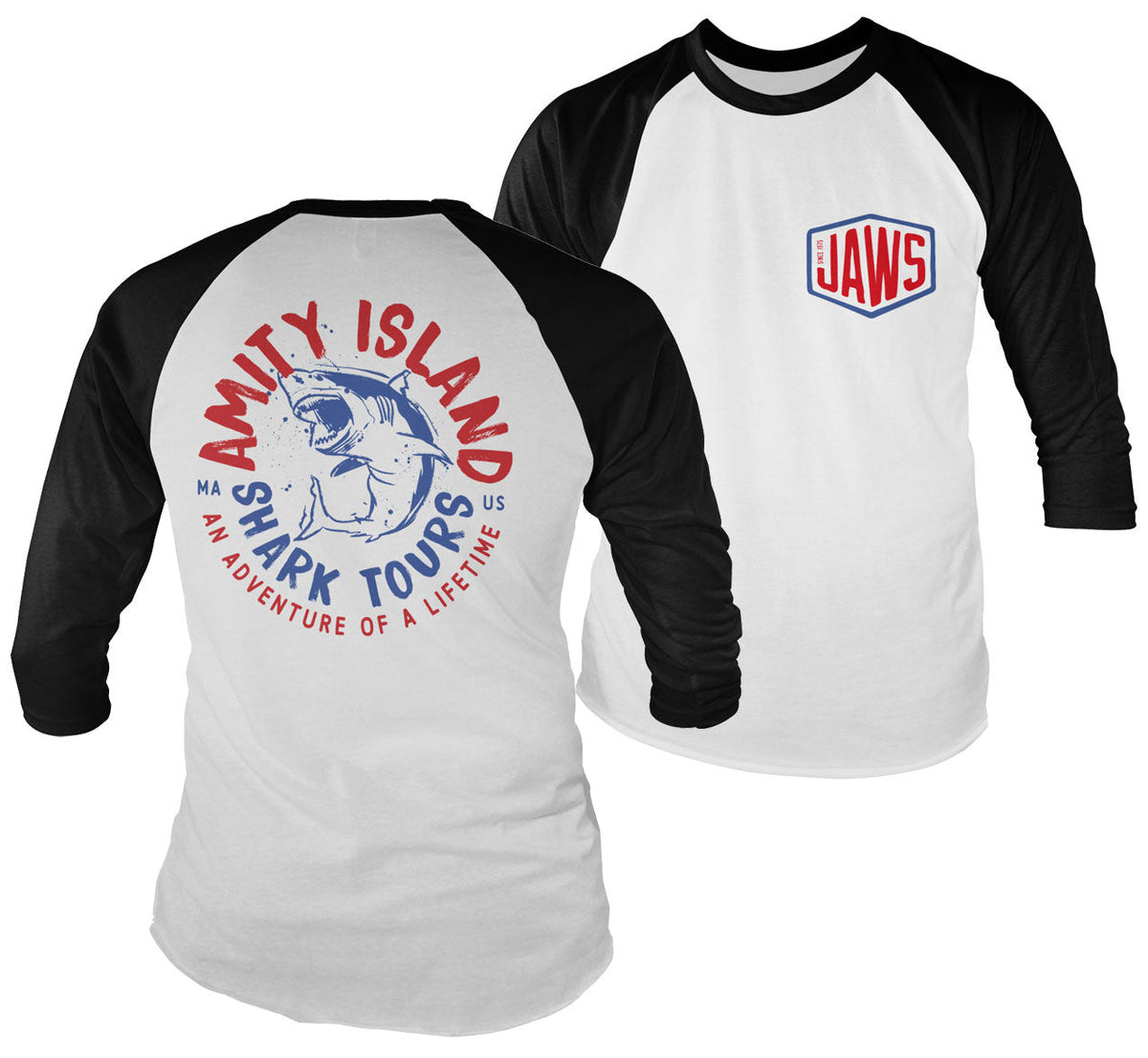 Jaws (Les Dents de la mer) - Adventure Of A Lifetime Baseball Long Sleeve Tee – T-shirt baseball manches longues