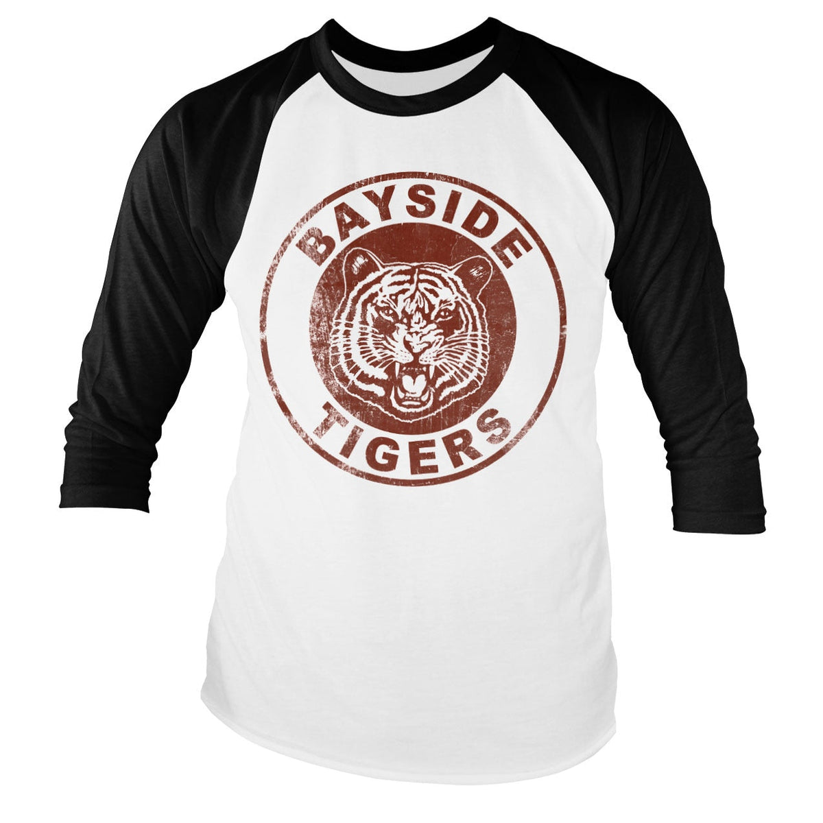 Sauvés par le gong - Bayside Tigers Washed Logo Baseball Long Sleeve Tee – T-shirt baseball manches longues