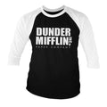 Dunder Mifflin Inc. Logo Organic Baseball 3/4 Sleeve Tee – T-shirt baseball manches 3/4