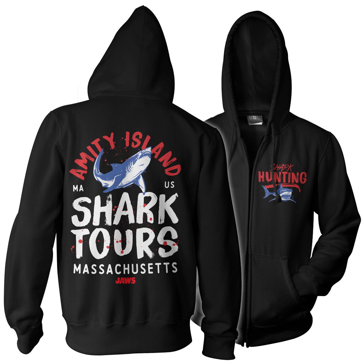 Les Dents de la mer - Amity Island Shark Tours Zipped Hoodie – Sweat à capuche zippé