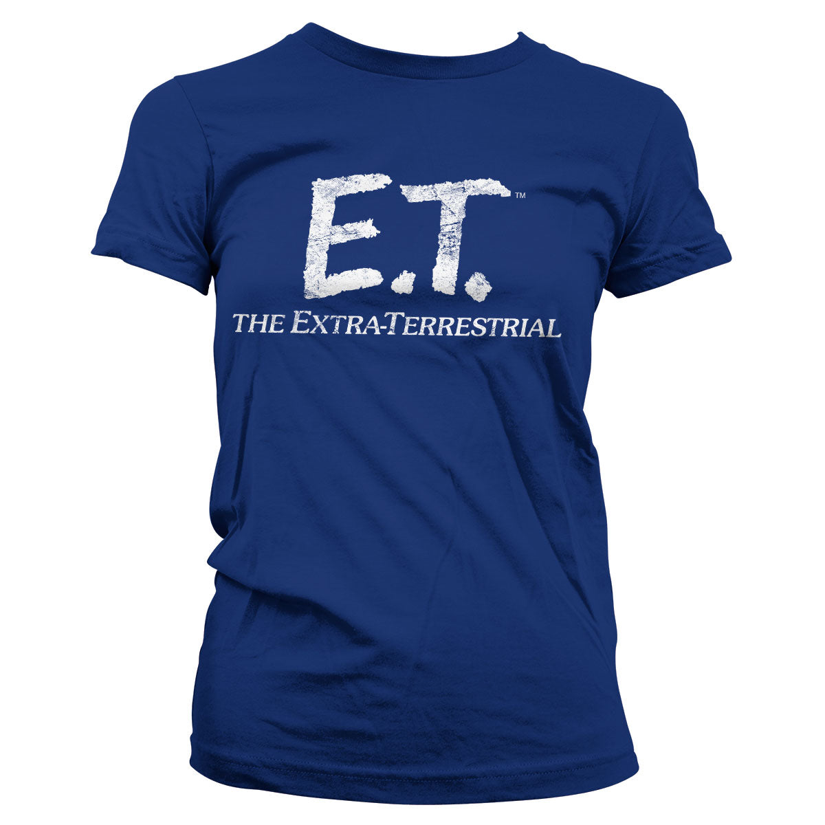 E.T. (E.T. l'extra-terrestre) Extra-Terrestrial Distressed Logo Girly Tee – T-shirt femme