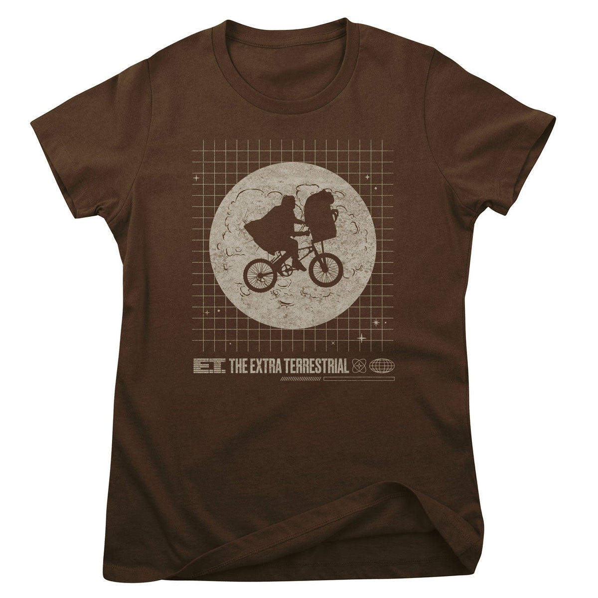 E.T. (E.T. l'extra-terrestre) Washed Grid Girly Tee – T-shirt femme