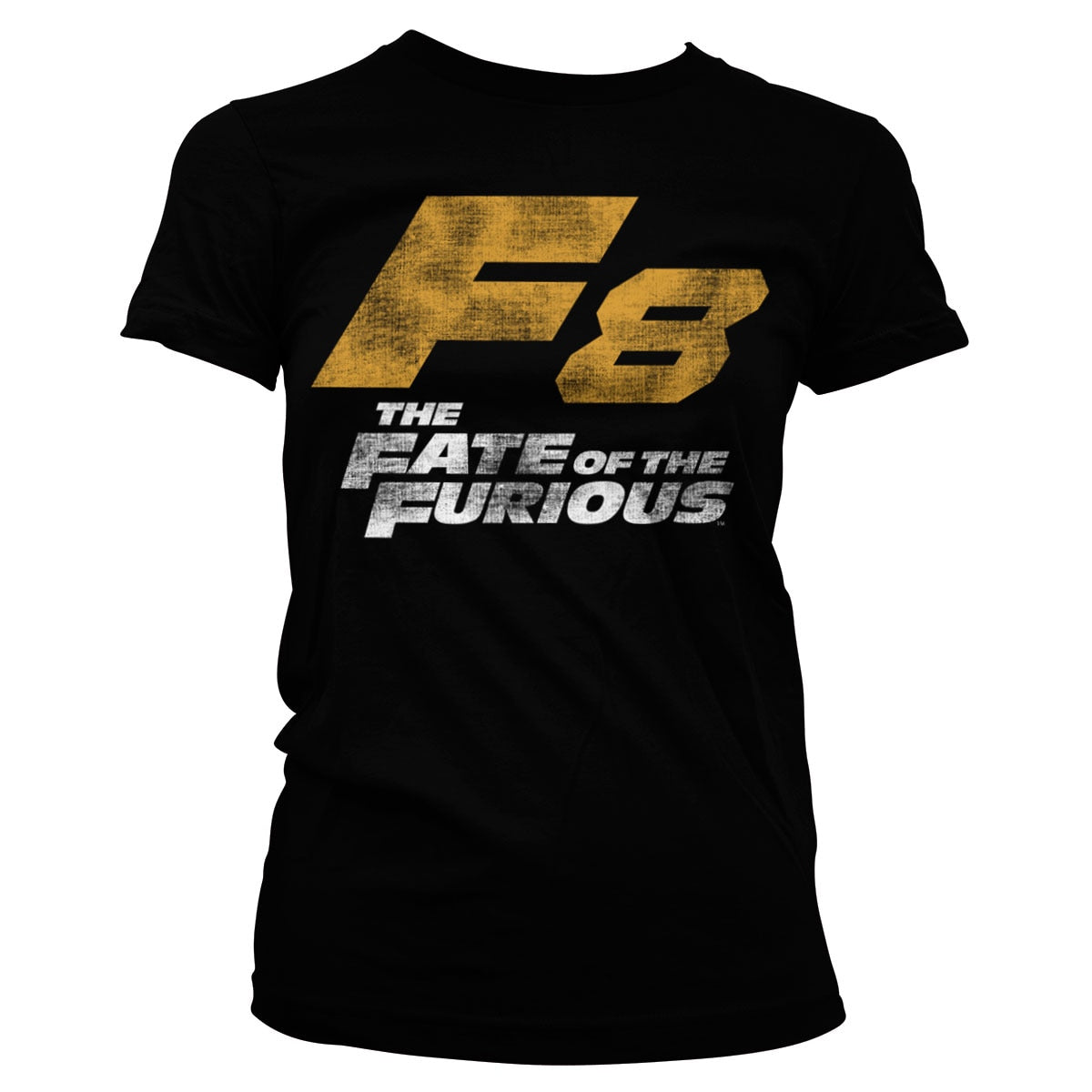 F8 Distressed Logo Girly Tee – T-shirt femme