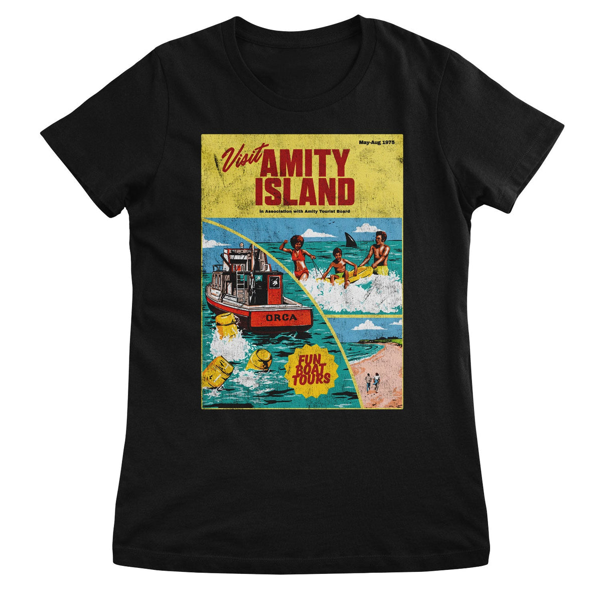 JAWS (Les Dents de la mer) - Visit Amity Island Retro Girly Tee – T-shirt femme