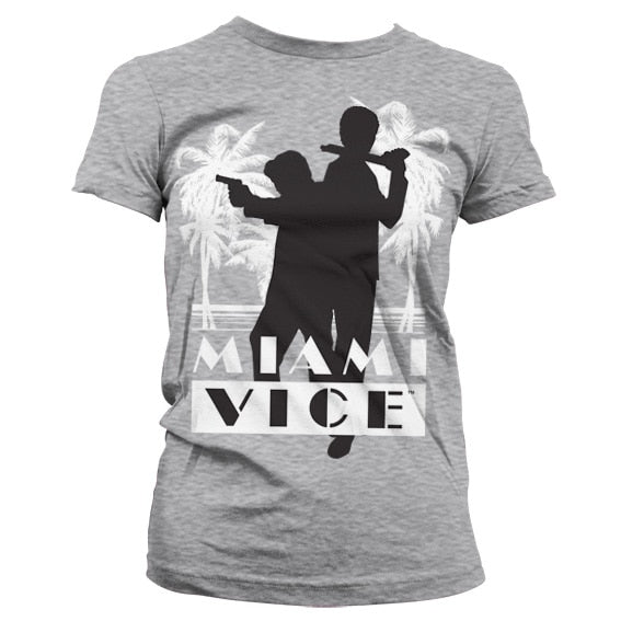 Miami Vice (Deux flics à Miami) Silhuettes Girly T-Shirt – T-shirt femme