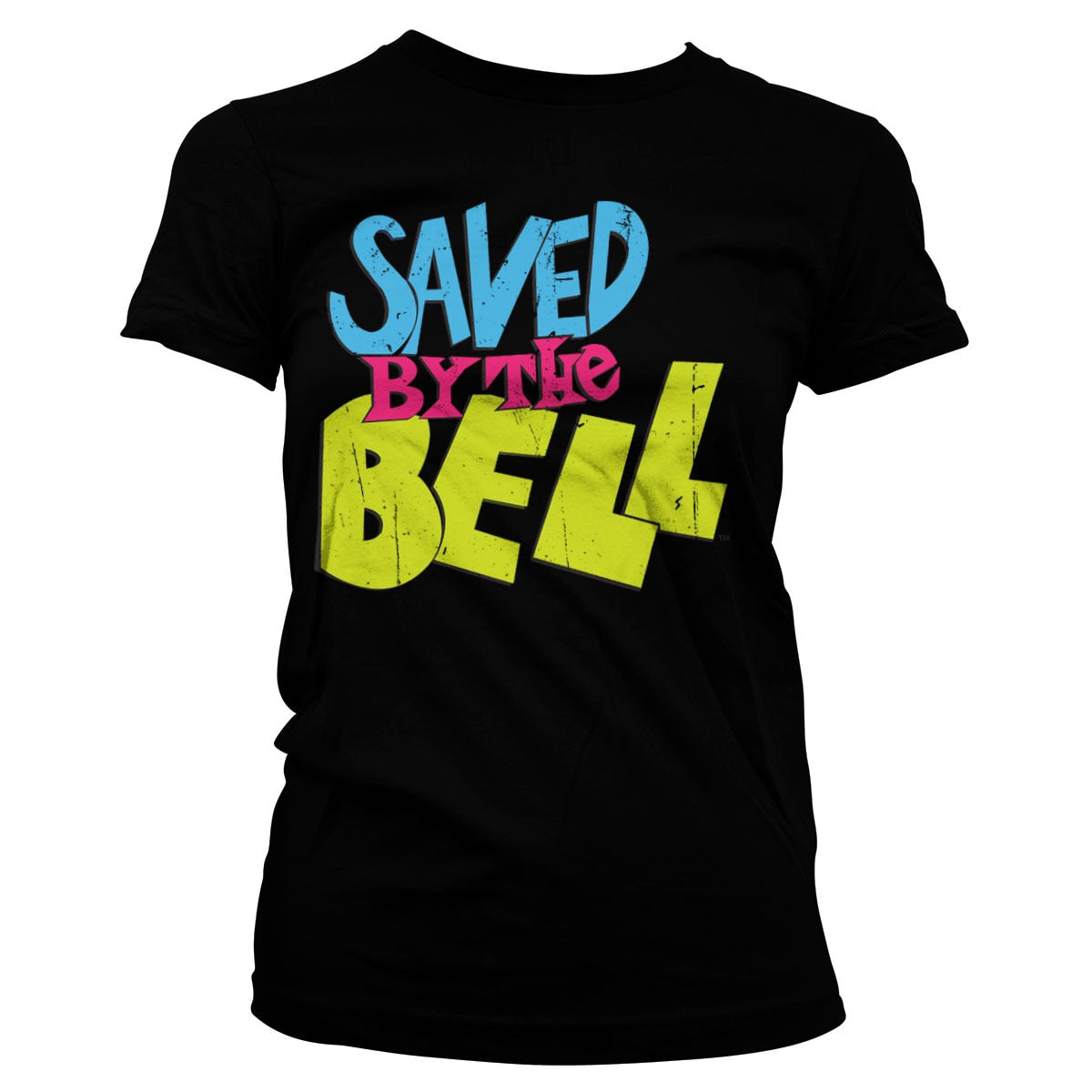 Saved By The Bell (Sauvés par le gong) Distressed Logo Girly Tee – T-shirt femme