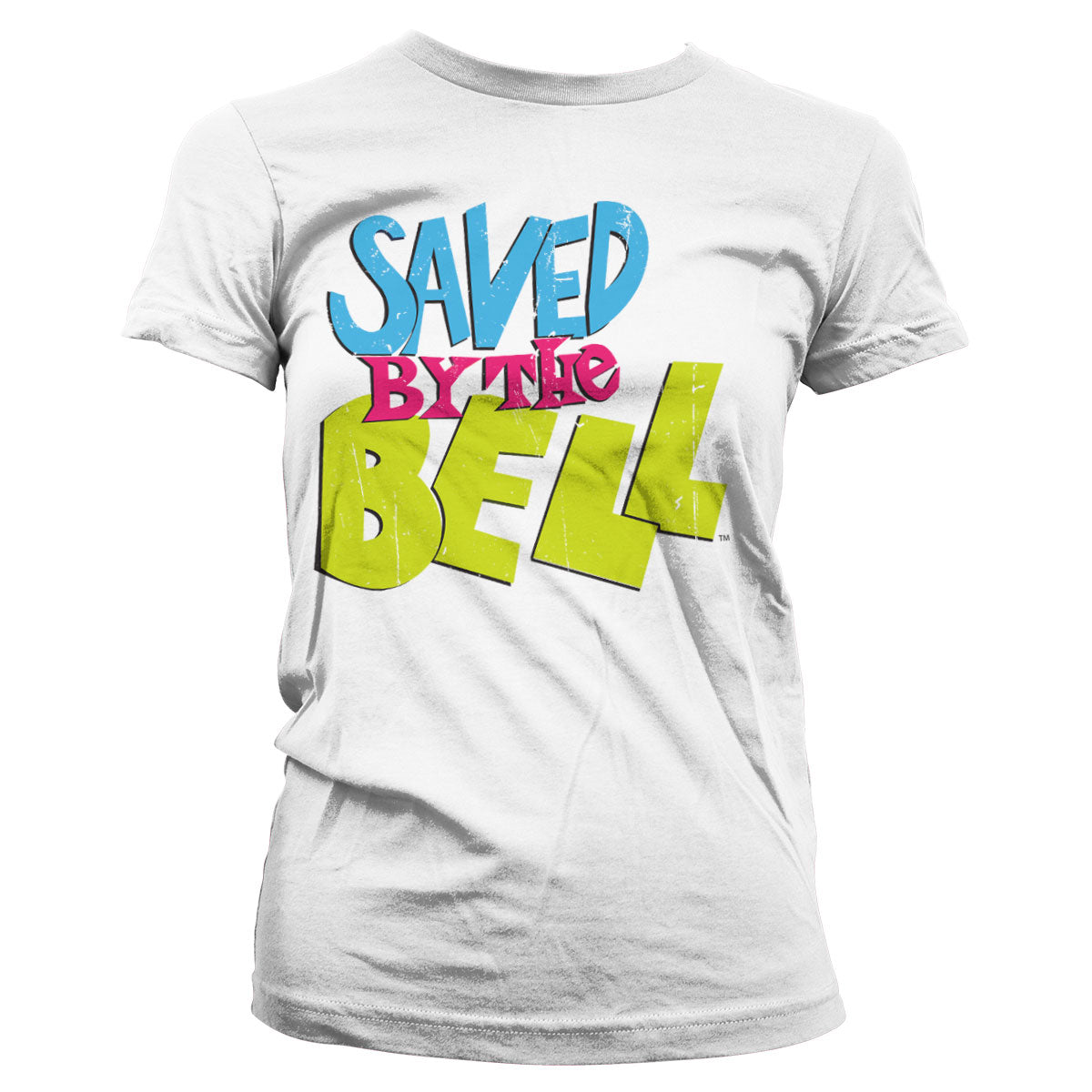 Saved By The Bell (Sauvés par le gong) Distressed Logo Girly Tee – T-shirt femme