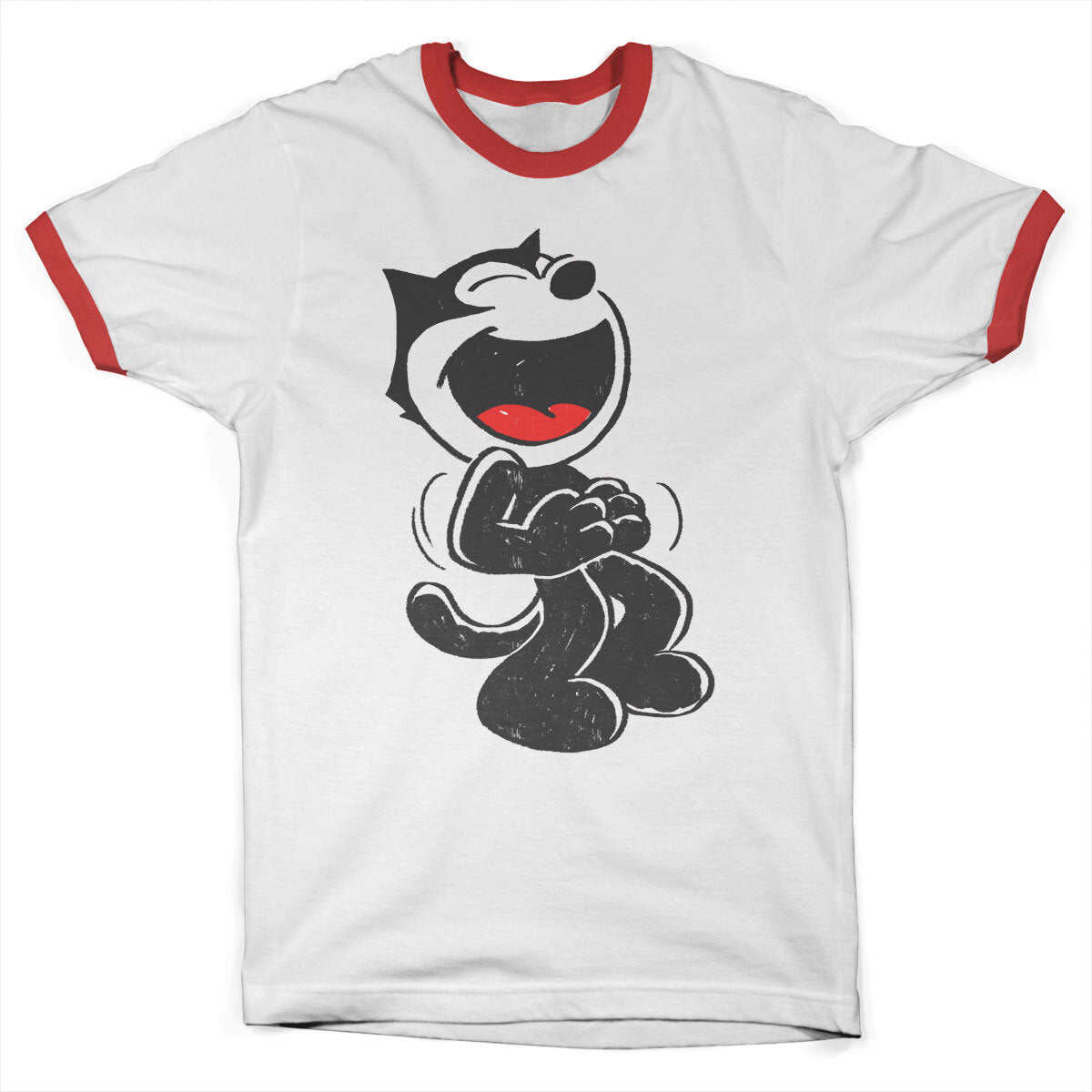 Hand Drawn Felix The Cat (Félix le Chat) Ringer Tee – T-shirt ringer