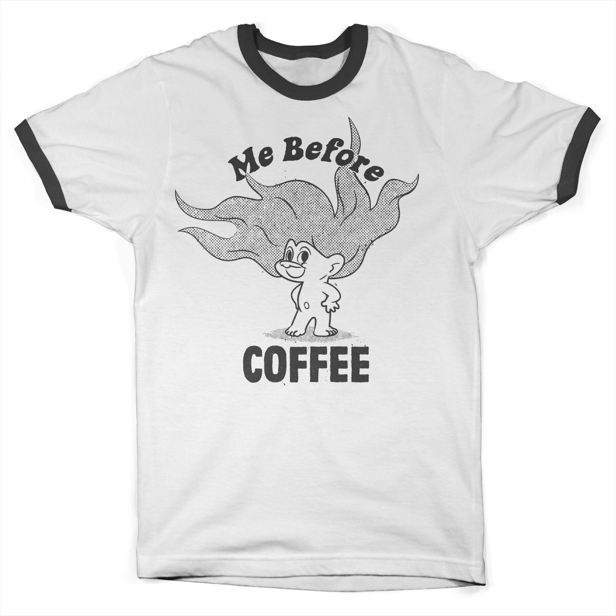 Les Trolls - Me Before Coffee Ringer Tee – T-shirt ringer