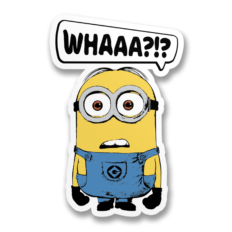 Minions (Les Minions) - WHAAA?!? Sticker – Sticker