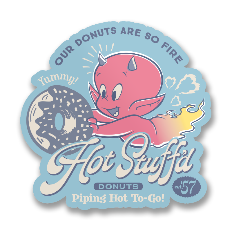 Hot Stuff Donuts Sticker – Sticker