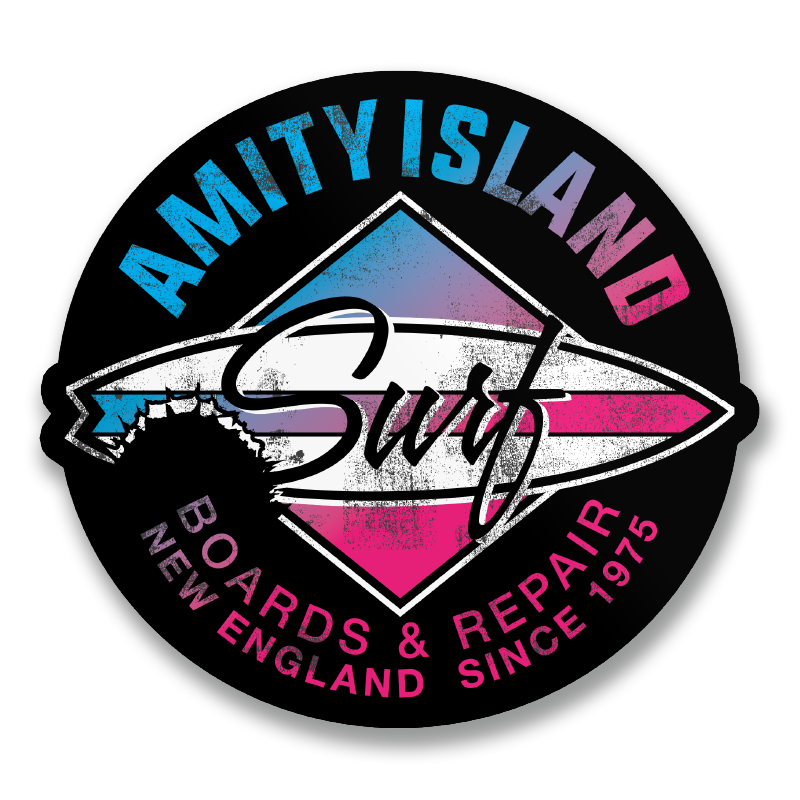 Les Dents de la mer - Amity Island Boards & Repairs Sticker – Sticker