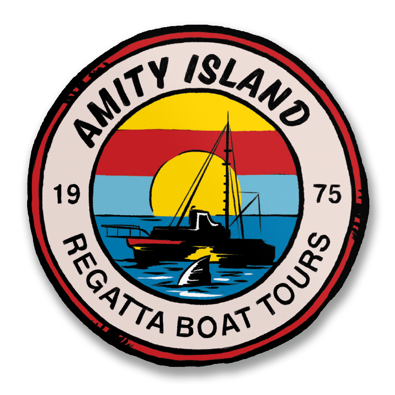 Les Dents de la mer - Amity Island Regatta Boat Tours Sticker – Sticker