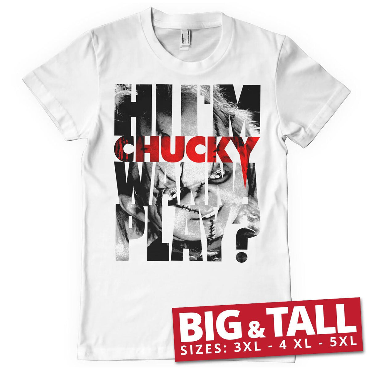 Chucky - Wanna Play Cutout Big & Tall T-Shirt – T-shirt grande taille