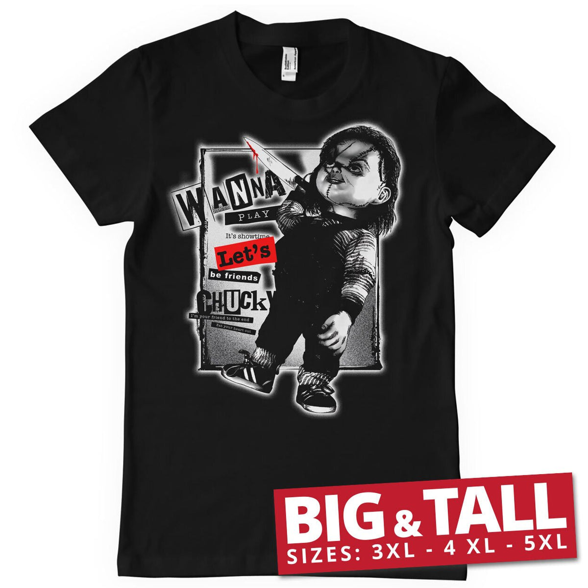 Chucky - Let's Be Friends Big & Tall T-Shirt – T-shirt grande taille