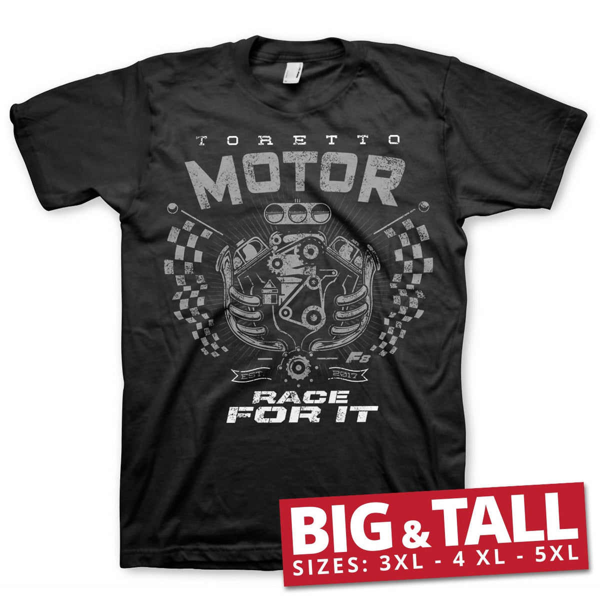 Toretto Motor - Race For It Big & Tall T-Shirt – T-shirt grande taille