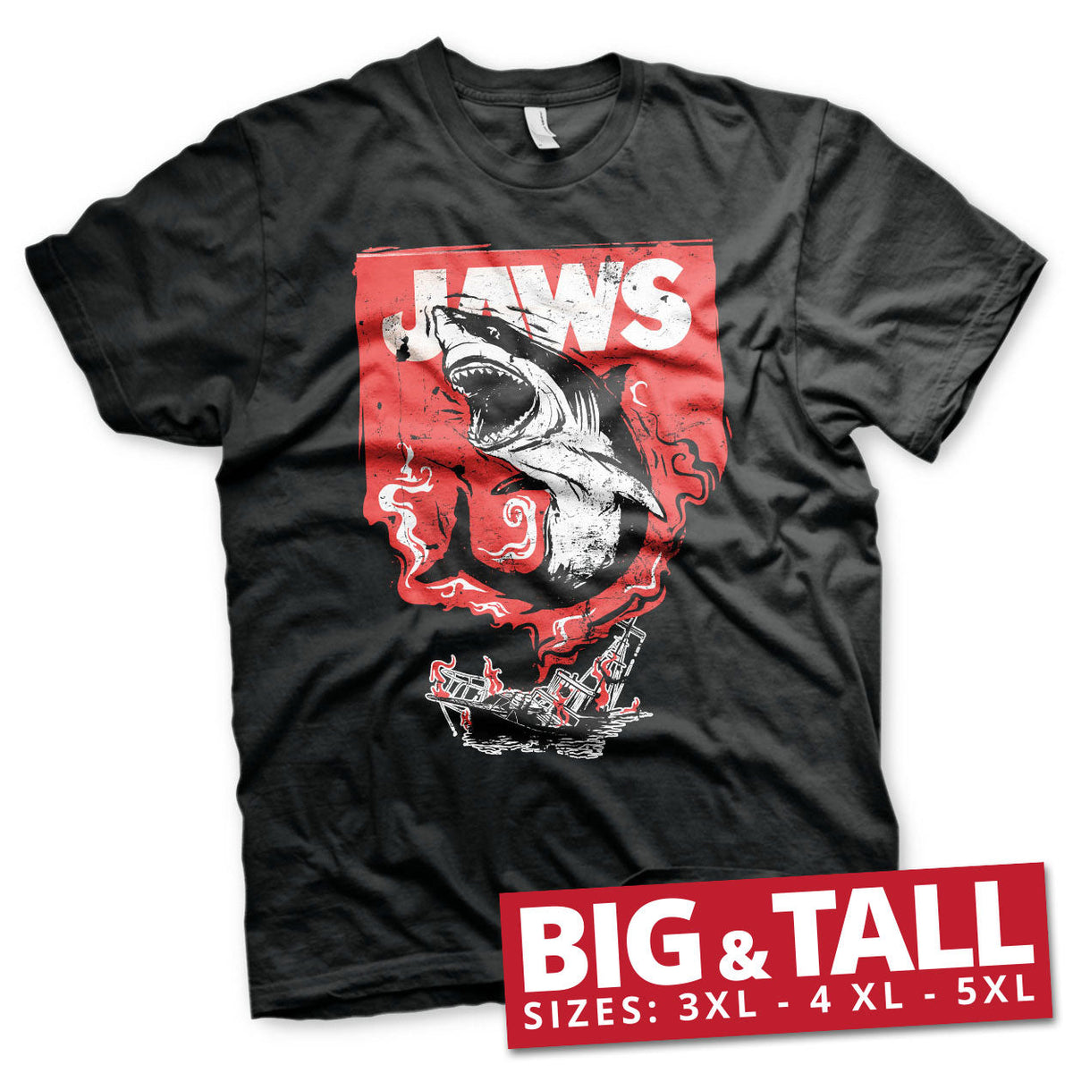 Jaws (Les Dents de la mer) - Shark Smoke Big & Tall T-Shirt – T-shirt grande taille