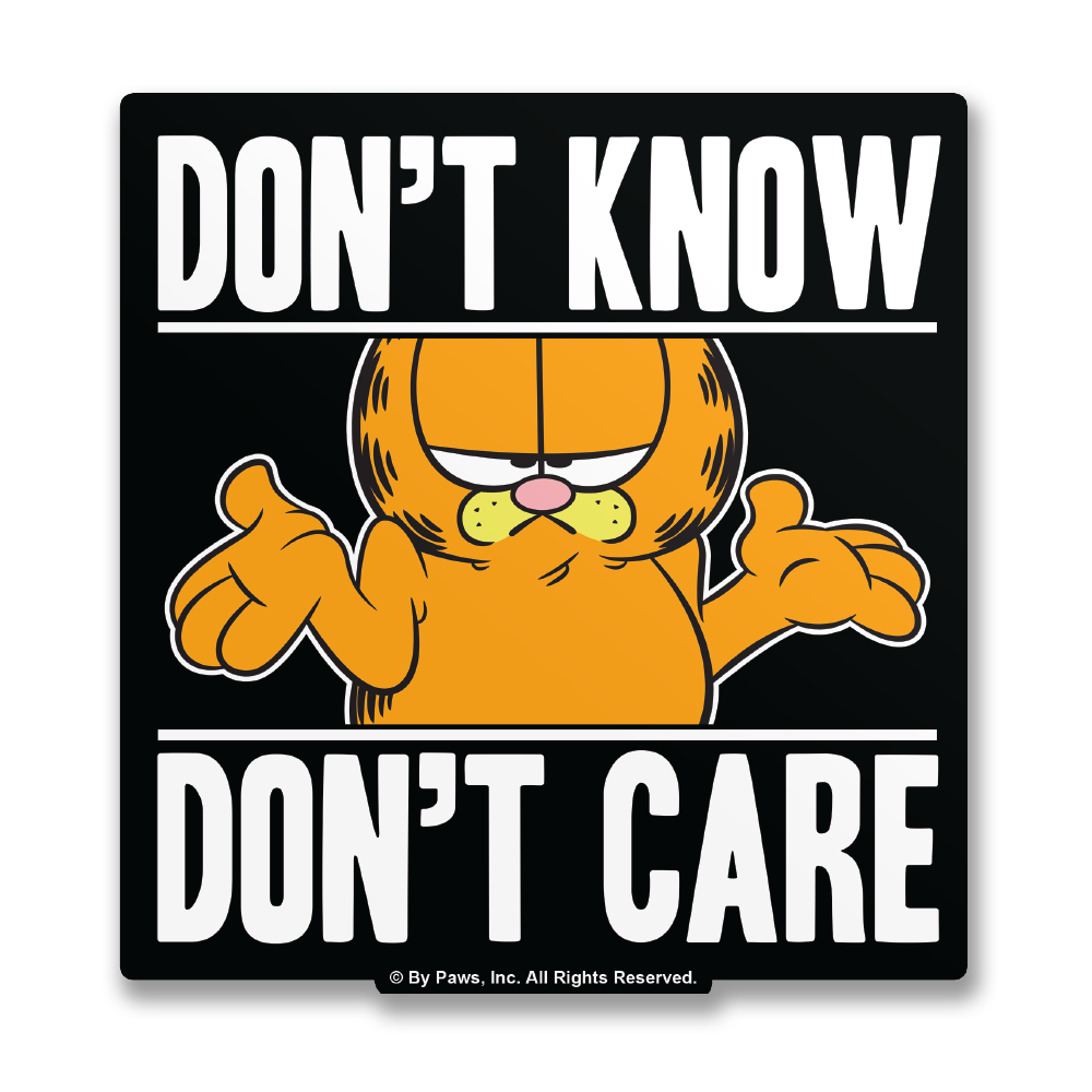 Garfield - Don't Know, Don't Care Sticker – Sticker