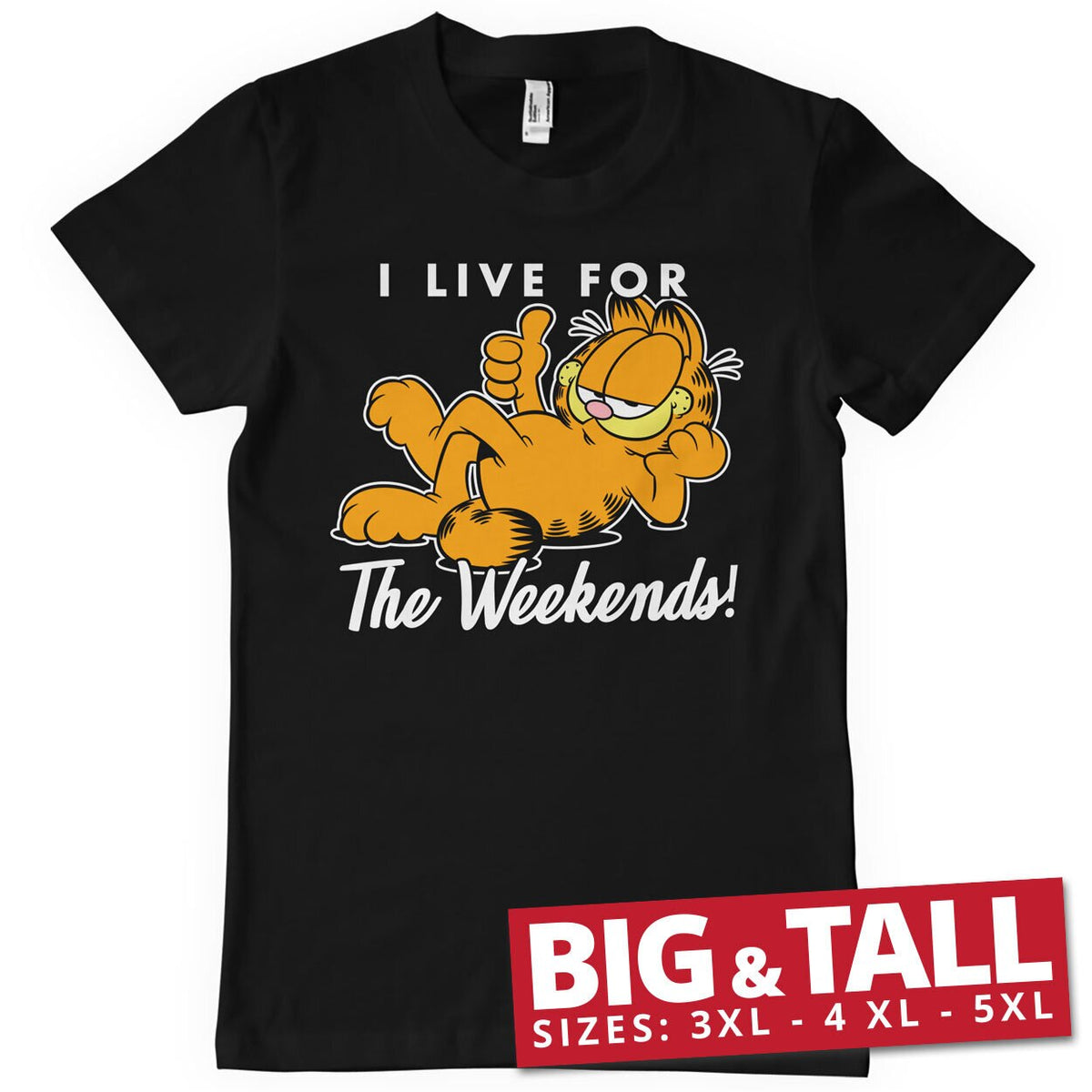 Garfield - Live For The Weekend Big & Tall T-Shirt – T-shirt grande taille
