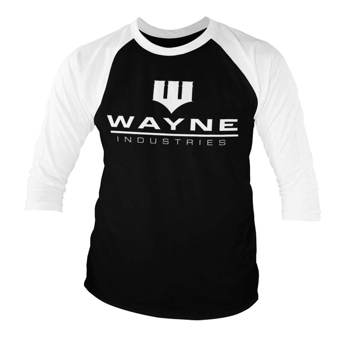 Batman - Wayne Industries Logo Baseball 3/4 Sleeve Tee – T-shirt baseball manches 3/4