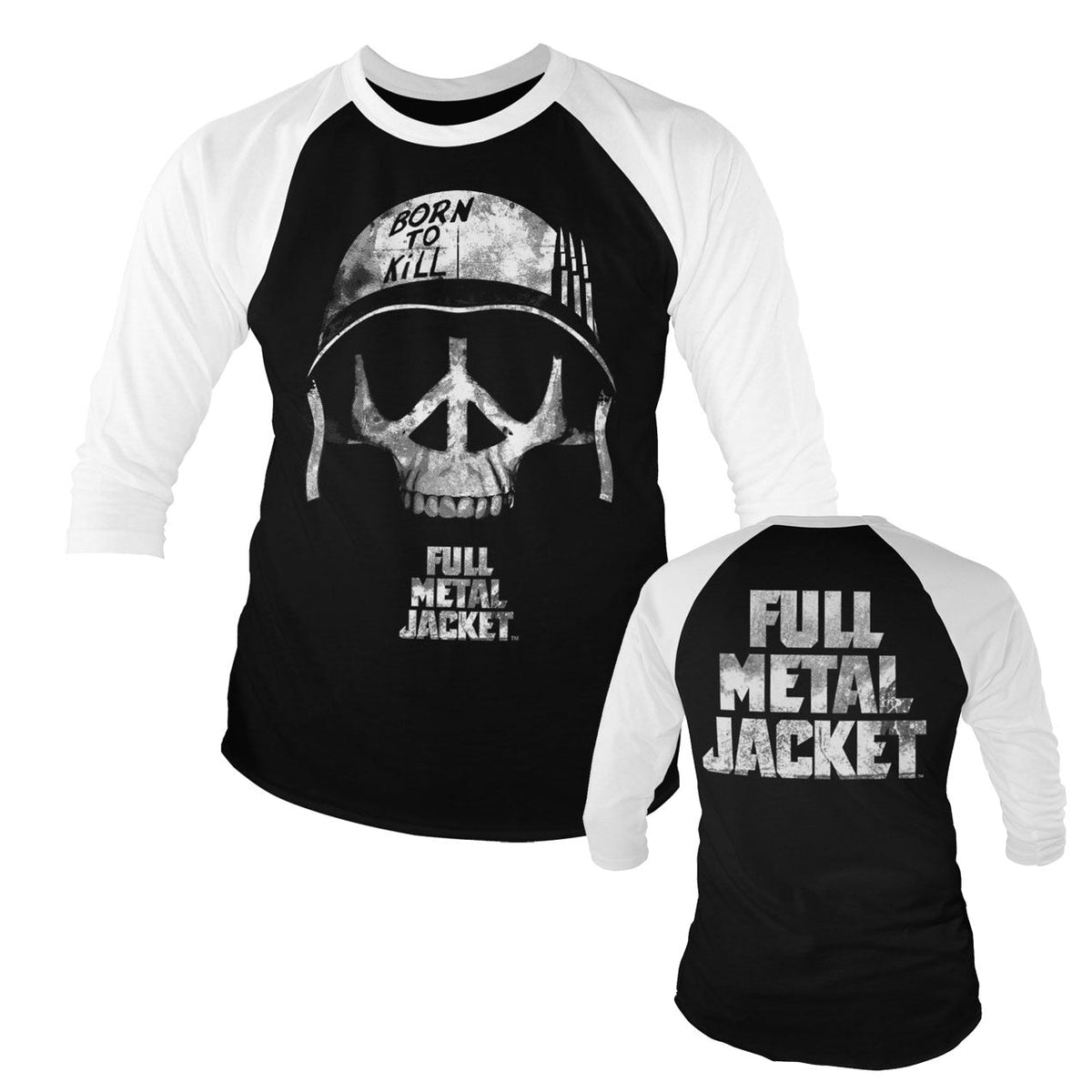 Full Metal Jacket - Skull Baseball 3/4 Sleeve Tee – T-shirt baseball manches 3/4