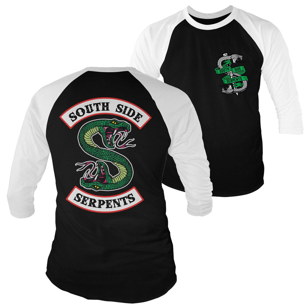Riverdale - South Side Serpents Baseball 3/4 Sleeve Tee – T-shirt baseball manches 3/4
