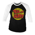 Tom & Jerry (Tom et Jerry) Washed Logo Baseball 3/4 Sleeve Tee – T-shirt baseball manches 3/4