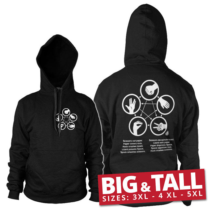 Sheldons Rock-Paper-Scissors-Lizard Game Big & Tall Hoodie – Sweat à capuche grande taille