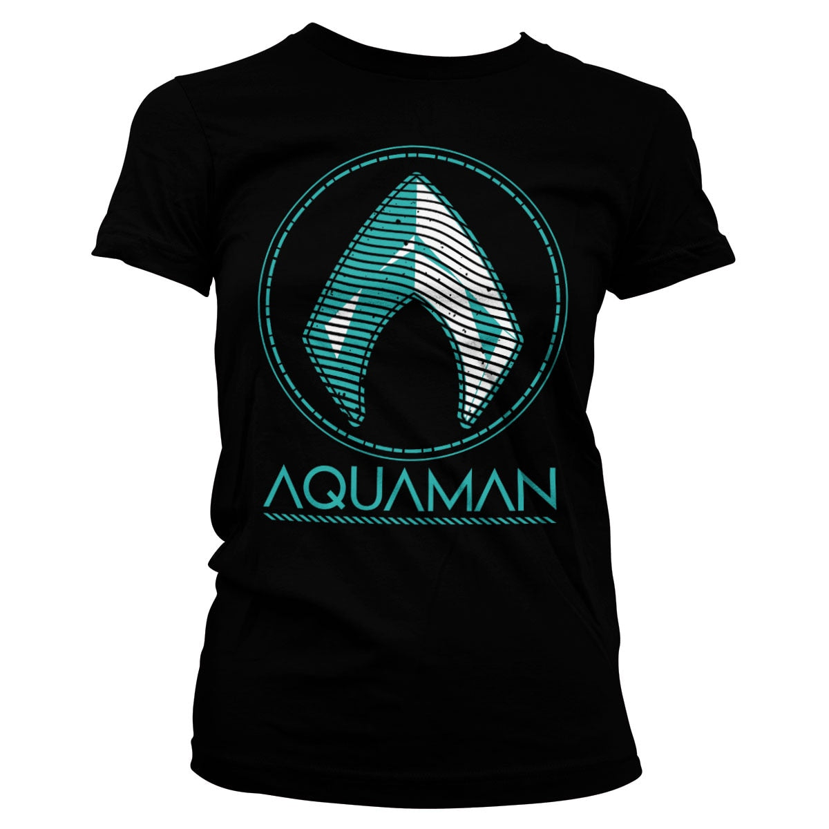 Aquaman - Distressed Shield Girly Tee – T-shirt femme