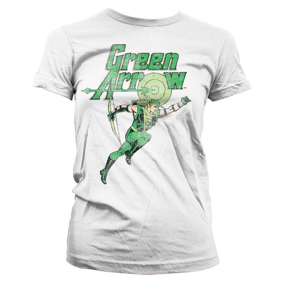 Green Arrow Distressed Girly T-Shirt – T-shirt femme