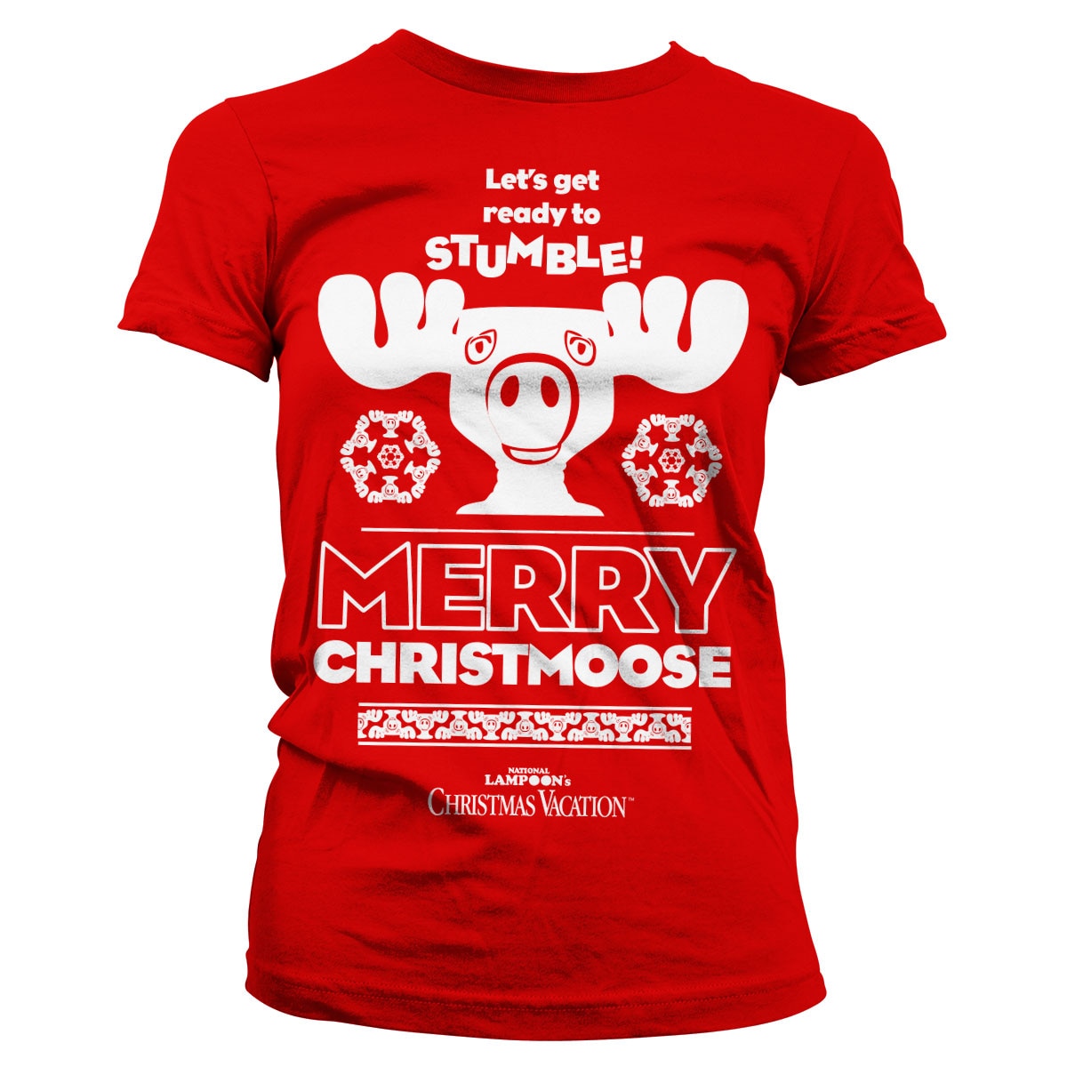 Bonjour les vacances - Merry Christmoose Girly Tee – T-shirt femme