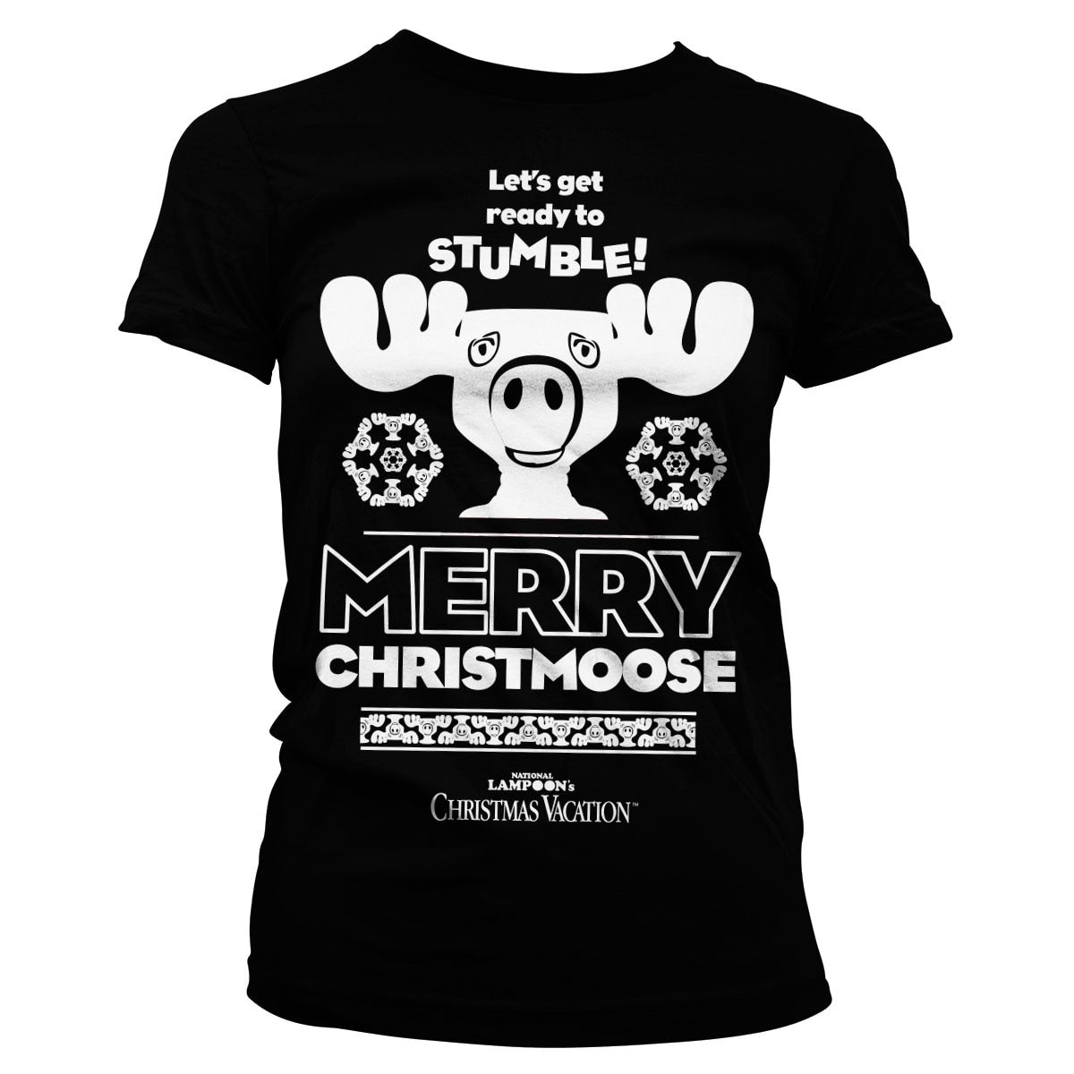 Bonjour les vacances - Merry Christmoose Girly Tee – T-shirt femme