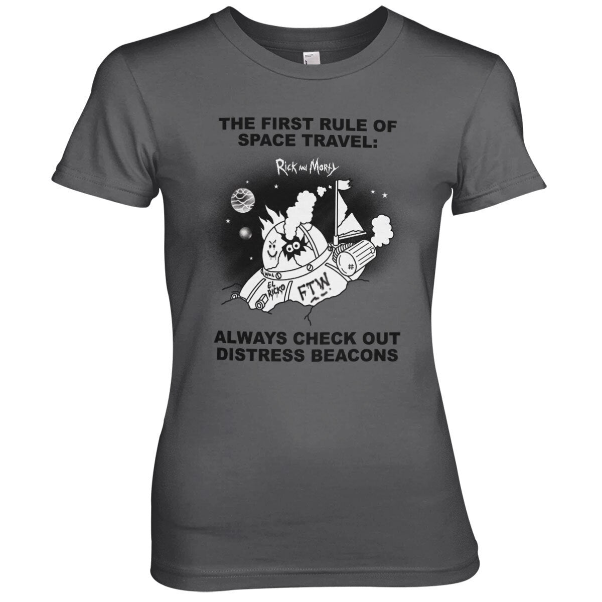 Rick And Morty - Distressed Beacons Girly Tee – T-shirt femme